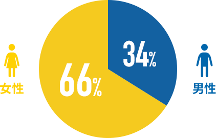 男性34% 女性66%